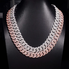 15mm 3 Rows Miami Moissanite Cuban Link Chain