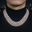 15MM S925 Silver 3 Rows Miami VVS Moissanite Cuban Link Chain