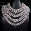 2026 New Mosaic Setting S925 Silver VVS Moissanite Cuban Link Chain Necklace