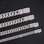 2026 New Mosaic Setting S925 Silver VVS Moissanite Cuban Link Chain Necklace