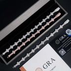 10MM 13MM S925 Silver Iced Out Clover VVS Moissanite Diamond Cuban Chain Bracelet
