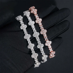 GL 10mm Cross Hip Hop Prong Set Cuban link Chain Bracelet