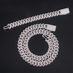 15mm 3 Rows EDG Moissanite Cuban Link Chain