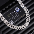15MM S925 Silver 3 Rows VVS Moissanite EDG Cuban Link Chain