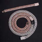 15MM S925 Silver 4 Rows VVS Moissanite EDG Cuban Link Chain