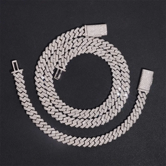 8mm 2 Rows Hip Hop EDG VVS Moissanite Cuban Link Chain