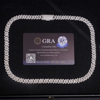 8MM S925 Silver 2 Rows Hip Hop VVS Moissanite EDG Cuban Link Chain