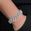 15MM Moon Shape Solid 925 Silver VVS Moissanite Cuban Chain Bracelet