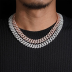 12.6MM S925 Silver 2 Rows Miami VVS Moissanite Cuban Link Chain