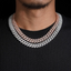 12.6MM S925 Silver 2 Rows Miami VVS Moissanite Cuban Link Chain
