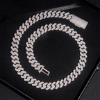 12.6MM S925 Silver 2 Rows Miami VVS Moissanite Cuban Link Chain