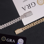 2026 New 13MM 2 Rows Full VVS Moissanite Edge Cuban Link Chain