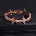 925 Silver VVS Moissanite Cross Infinity Cuban Link Chain Bracelet