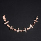 925 Silver VVS Moissanite Cross Infinity Cuban Link Chain Bracelet