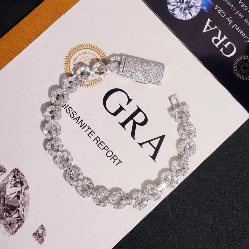 8MM VVS Moissanite Infinity Bracelet S925 Silver