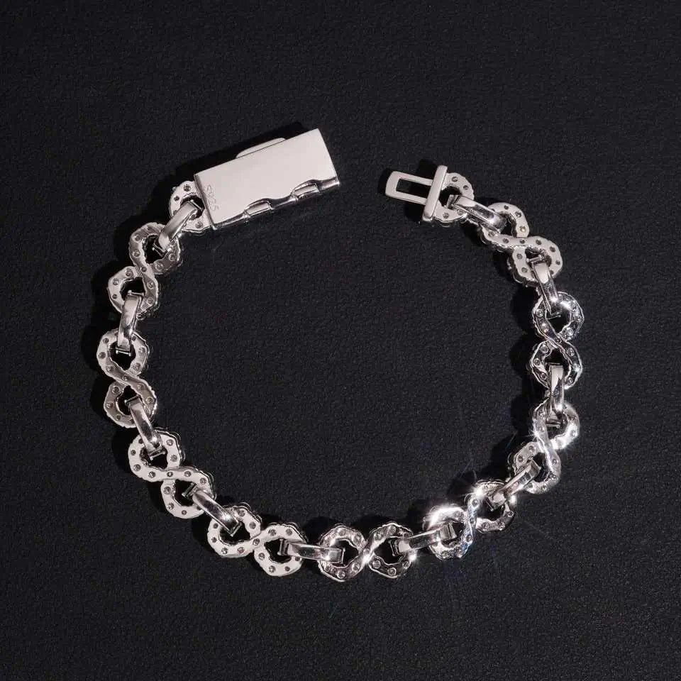 8MM VVS Moissanite Infinity Bracelet S925 Silver