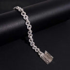 8MM VVS Moissanite Infinity Bracelet S925 Silver