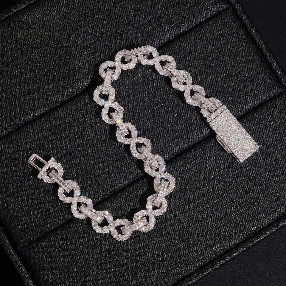 8MM VVS Moissanite Infinity Bracelet S925 Silver