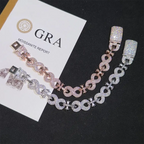 13MM S925 Silver Infinity Cross VVS Moissanite Cuban Link Chain Bracelet