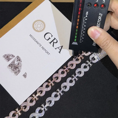 13MM Infinity Cross VVS Moissanite Cuban Link Chain Bracelet