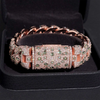 18MM Mosaic Upside Down VVS Moissanite Cuban Chain Bracelet