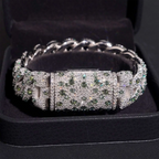 18MM Mosaic Upside Down VVS Moissanite Cuban Chain Bracelet