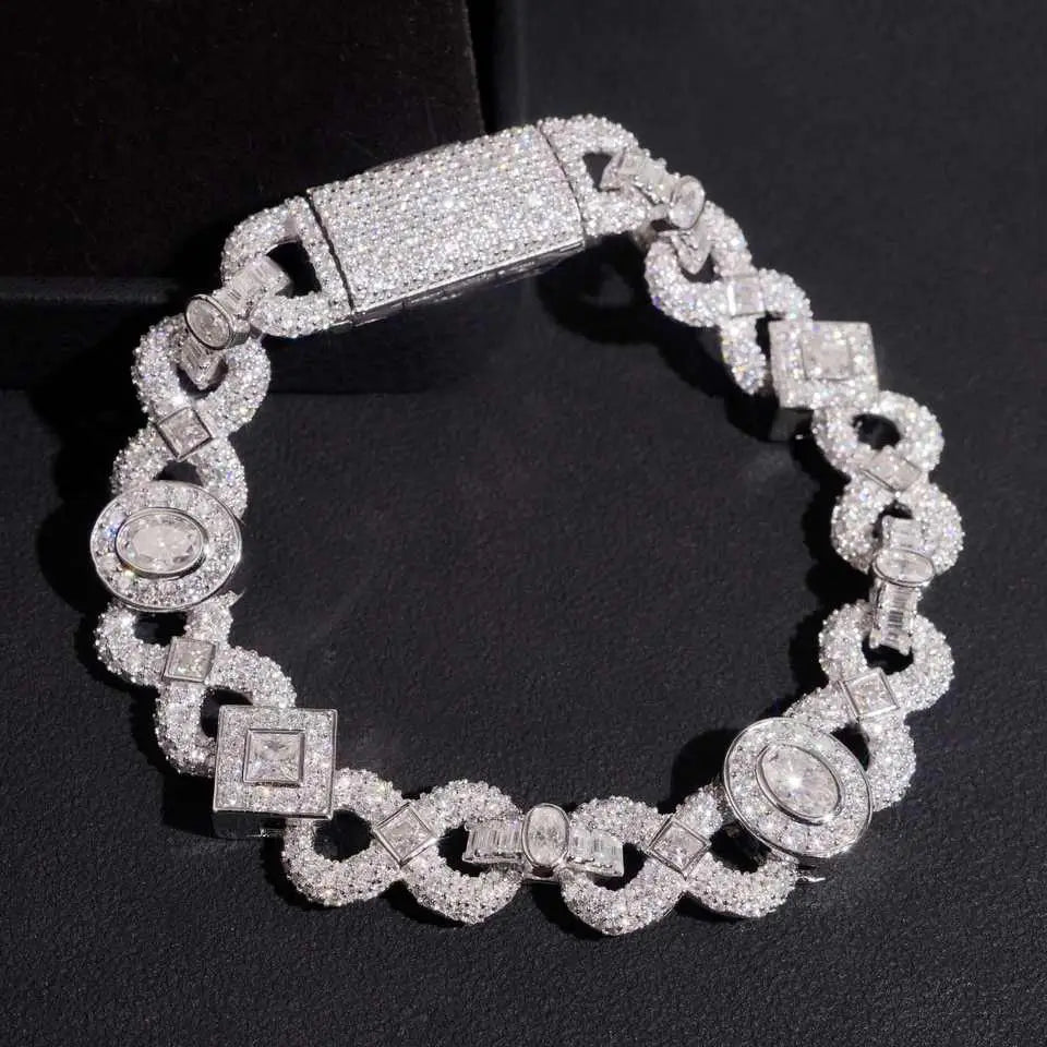 11.5MM VVS Moissanite Cuban Link Chain Infinity Necklace