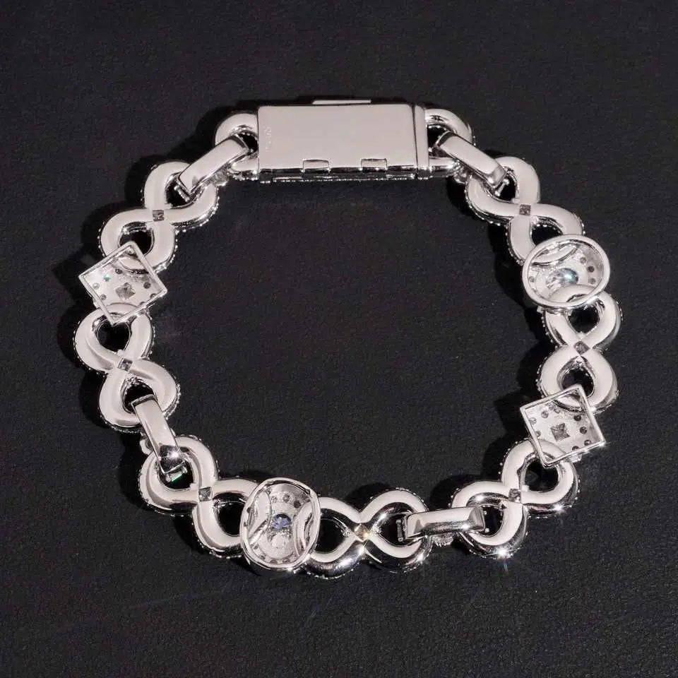 11.5MM VVS Moissanite Cuban Link Chain Infinity Necklace