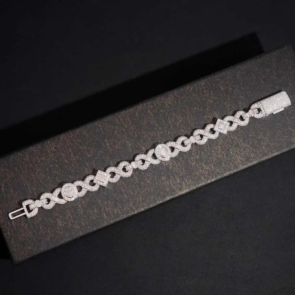 11.5MM VVS Moissanite Cuban Link Chain Infinity Necklace Secondary image