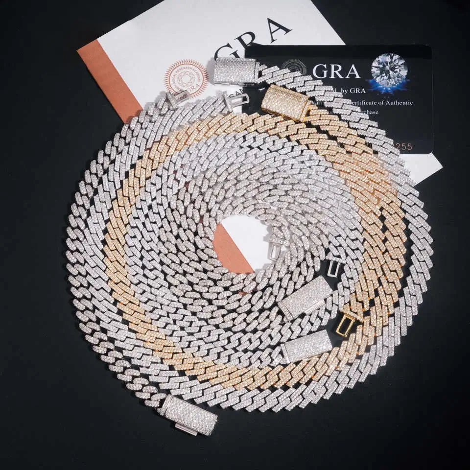 2026 New 8MM S925 Silver 2 Rows VVS Moissanite EDG Cuban Link Chain Necklace