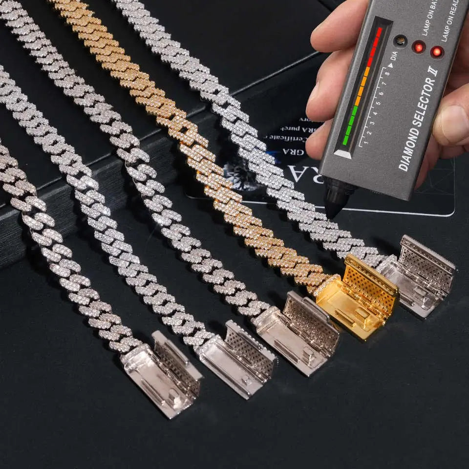 2026 New 8MM S925 Silver 2 Rows VVS Moissanite EDG Cuban Link Chain Necklace