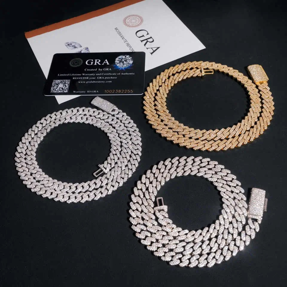 2026 New 8MM S925 Silver 2 Rows VVS Moissanite EDG Cuban Link Chain Necklace