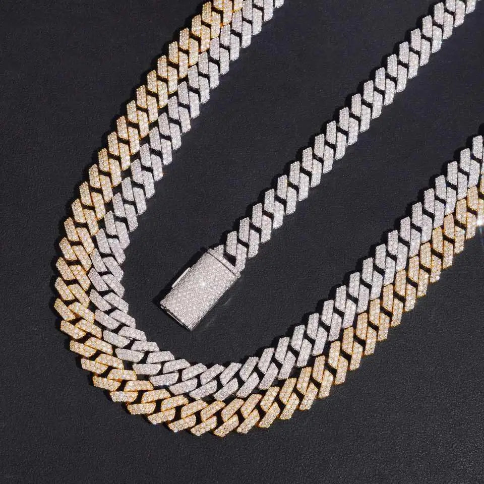 2026 New 10MM 2 Rows VVS Moissanite Edge Cuban Link Chain Necklace