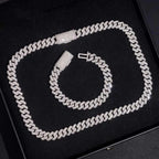 2026 New 10MM 2 Rows VVS Moissanite Edge Cuban Link Chain Necklace