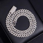 2026 New 10MM 2 Rows VVS Moissanite Edge Cuban Link Chain Necklace