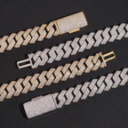 2026 New 16MM 3 Rows VVS Moissanite Cuban Link Chain Necklace