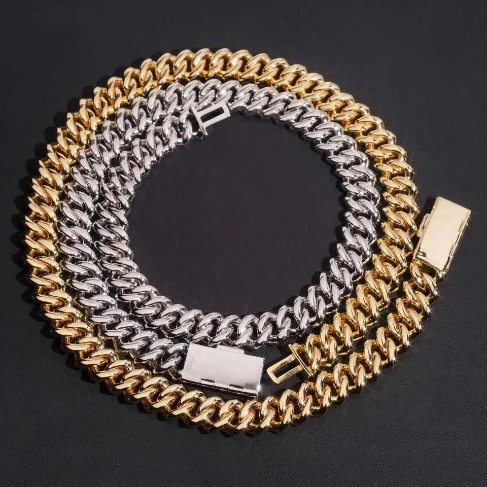 2026 New 16MM S925 Silver 3 Rows VVS Moissanite Edge/Miami Cuban Chain Secondary image