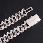 2026 New 23MM S925 Silver VVS Moissanite Cuban Link Chain Necklace