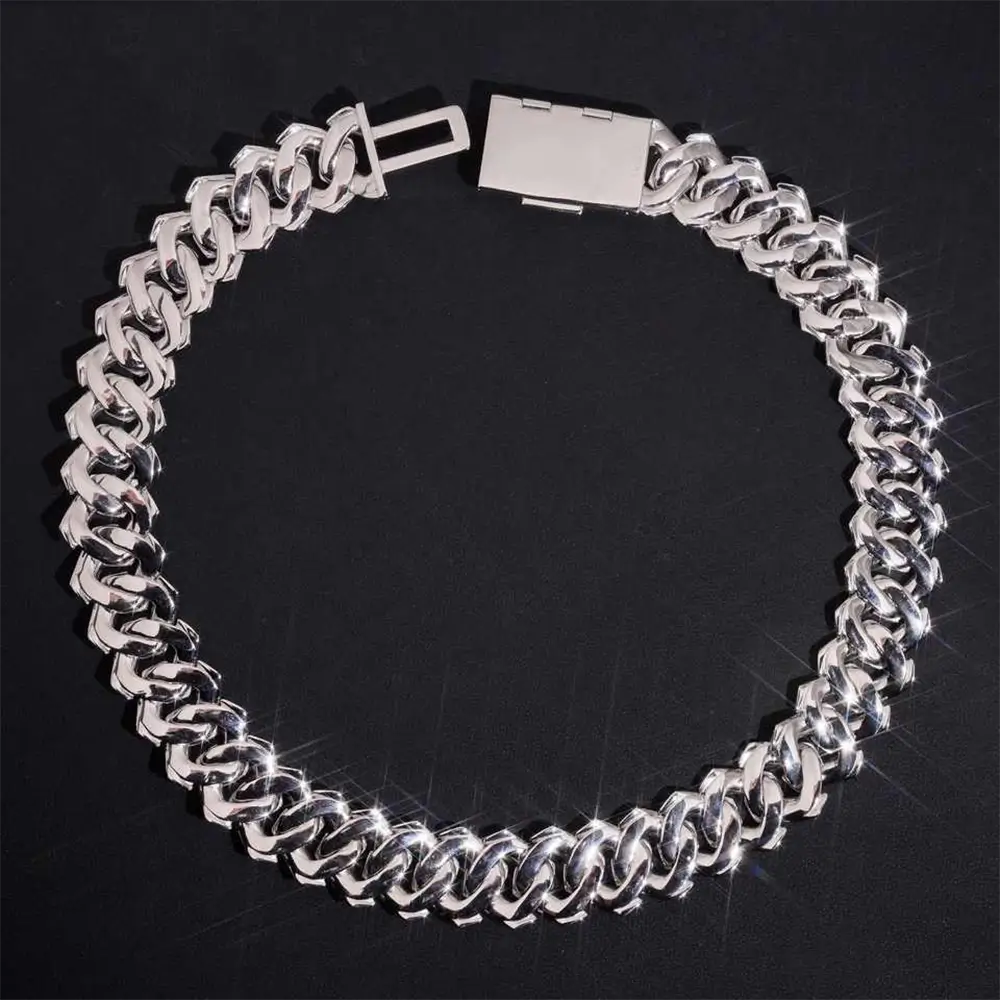 2026 New 23MM S925 Silver VVS Moissanite Cuban Link Chain Necklace
