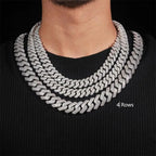 2026 New 20MM 3 Rows/4 Rows VVS Moissanite Cuban Chain