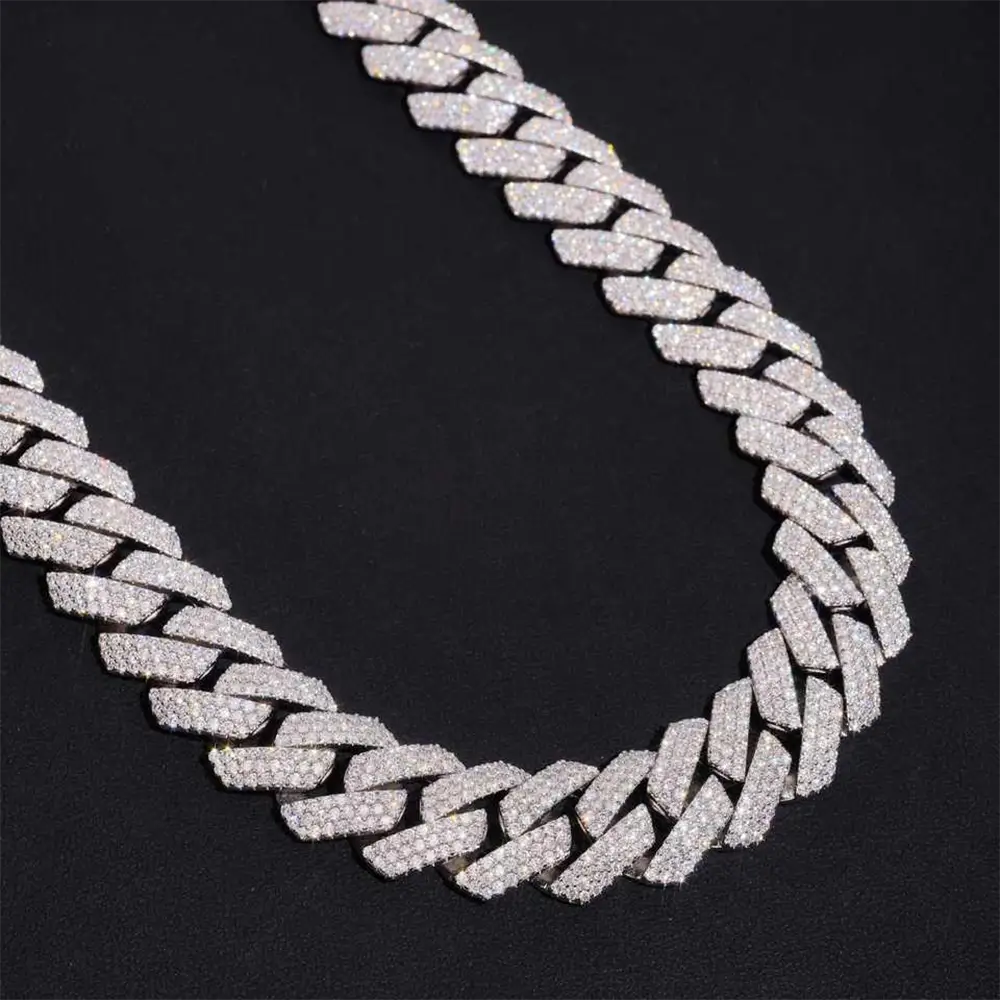 2026 New 20MM 3 Rows/4 Rows VVS Moissanite Cuban Chain