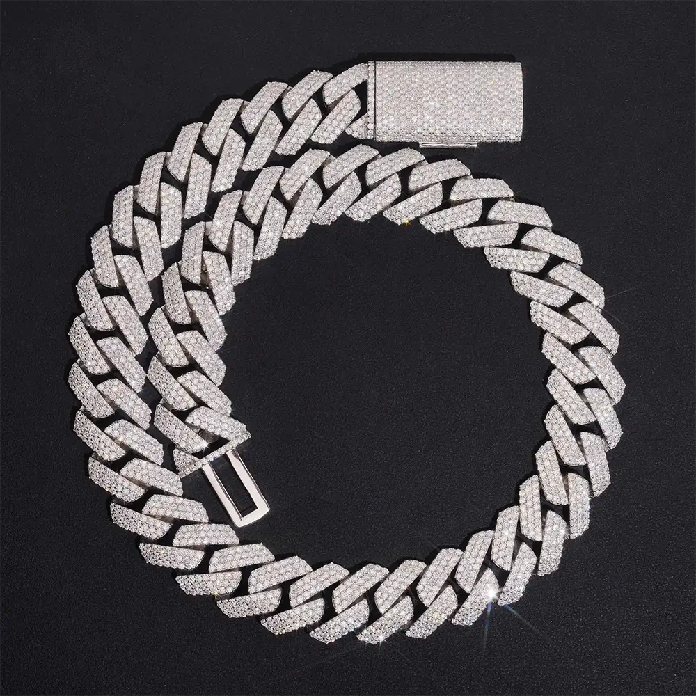 2026 New 20MM 3 Rows/4 Rows VVS Moissanite Cuban Chain