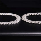 2026 New 13MM 3 Rows VVS Moissanite Cuban Link Chain Necklace