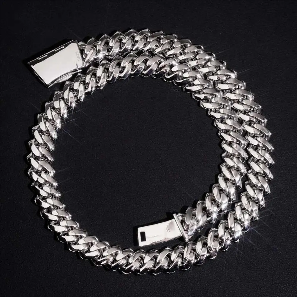 2026 New 13MM 3 Rows VVS Moissanite Cuban Link Chain Necklace