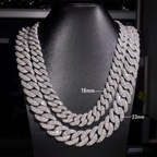 2026 New Raise Stone S925 Silver  VVS Moissanite Cuban Chain Necklace