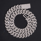 2026 New Raise Stone S925 Silver  VVS Moissanite Cuban Chain Necklace