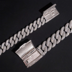 2026 New Raise Stone S925 Silver  VVS Moissanite Cuban Chain Necklace