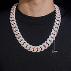 2026 New Mosaic Setting S925 Silver VVS Moissanite Cuban Link Chain Necklace