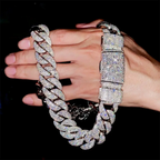 2026 New 20MM Mosaic/Raise Setting VVS Moissanite Cuban Chain