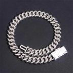 2026 New 15MM S925 Silver 3/4 Rows VVS Moissanite Cuban Chain